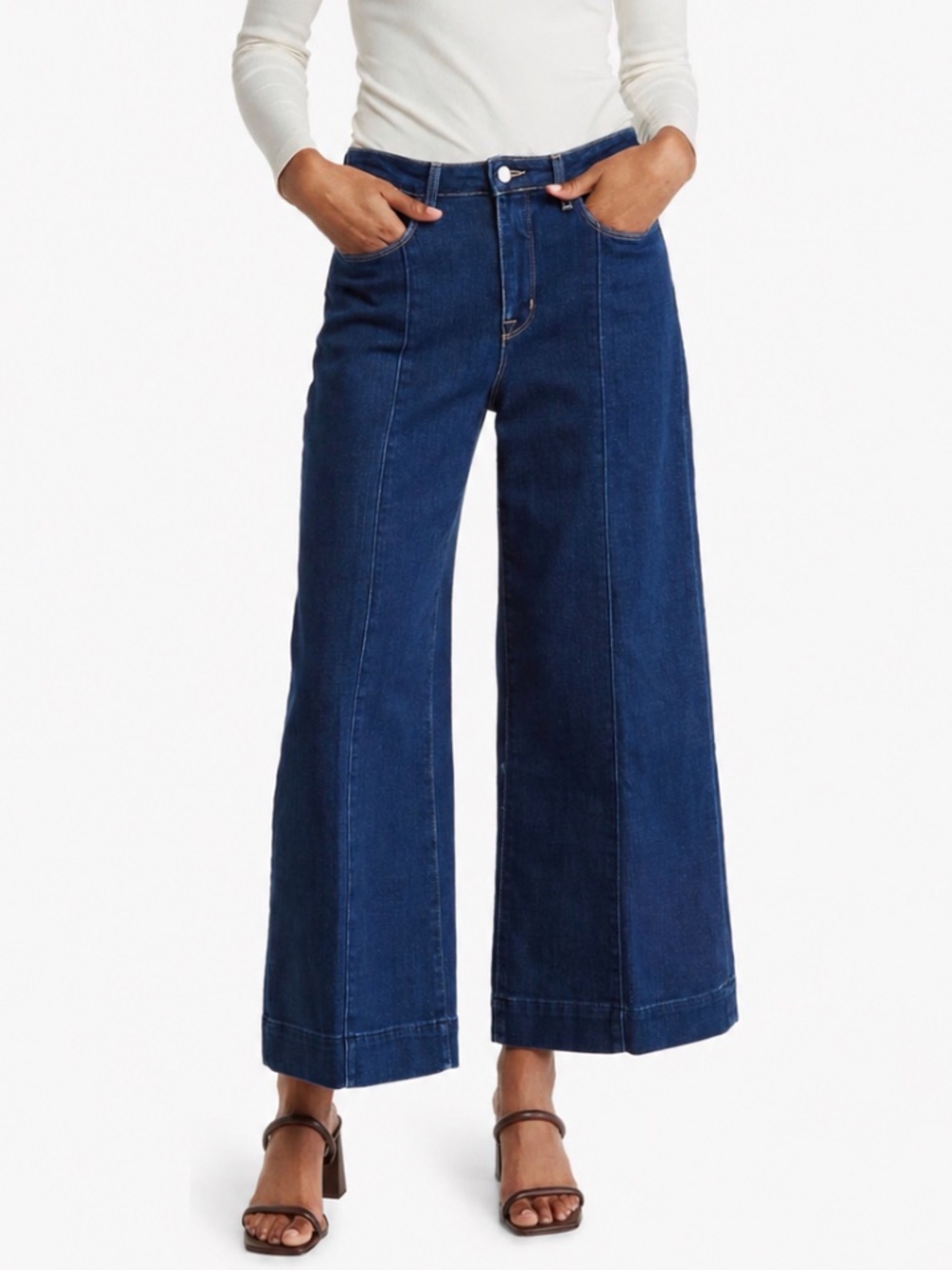 NWOT L’AGENCE Houston High Rise Cropped Wide Leg Jeans Arroyo 25